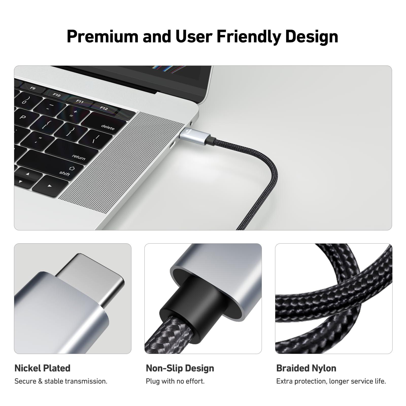 BENFEI BENFEI USB C to HDMI 6 Feet Cable [4K@60Hz, Aluminum Shell, Nylon Braided], USB Type-C to HDMI Cable [Thunderbolt 3/4/5] Compatible for MacBook Pro/Air/iPad Pro 2023/2022/2021/2020/2019, Gray