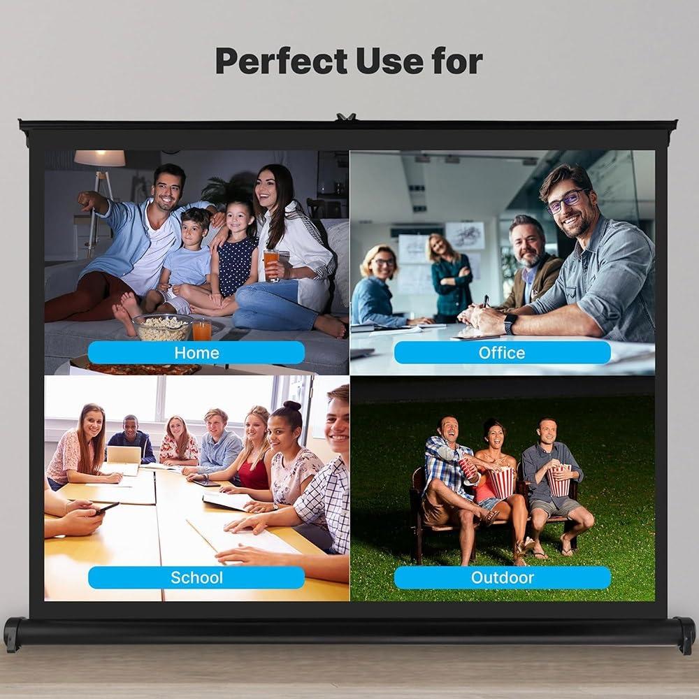 ZYXQQJ ZYXQQJ 30\" 40\" 50\" 60\" 70\" Projector Screen HD Home Theater Projector Movie Screen Manual Pull Down Projection Screen, Public Display Screen(4:3,40inch)