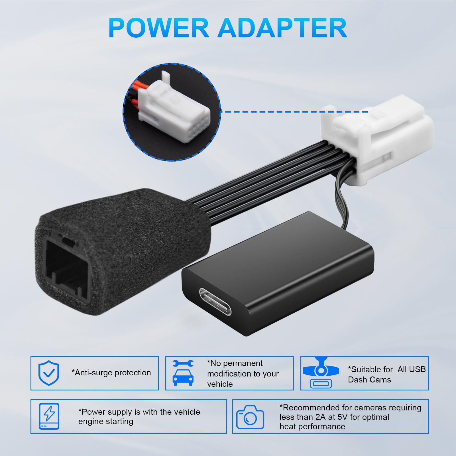 mangoal mangoal Dashcam Power Adapter 10 Pin (Model B) Fit for Toyota Lexus Subaru,Tundra Sienna 4Runner and More,Hide The Wires,GPS Radar Mirror Camera Dash Cam Adapter Cable,Connects to autodimming Mirror
