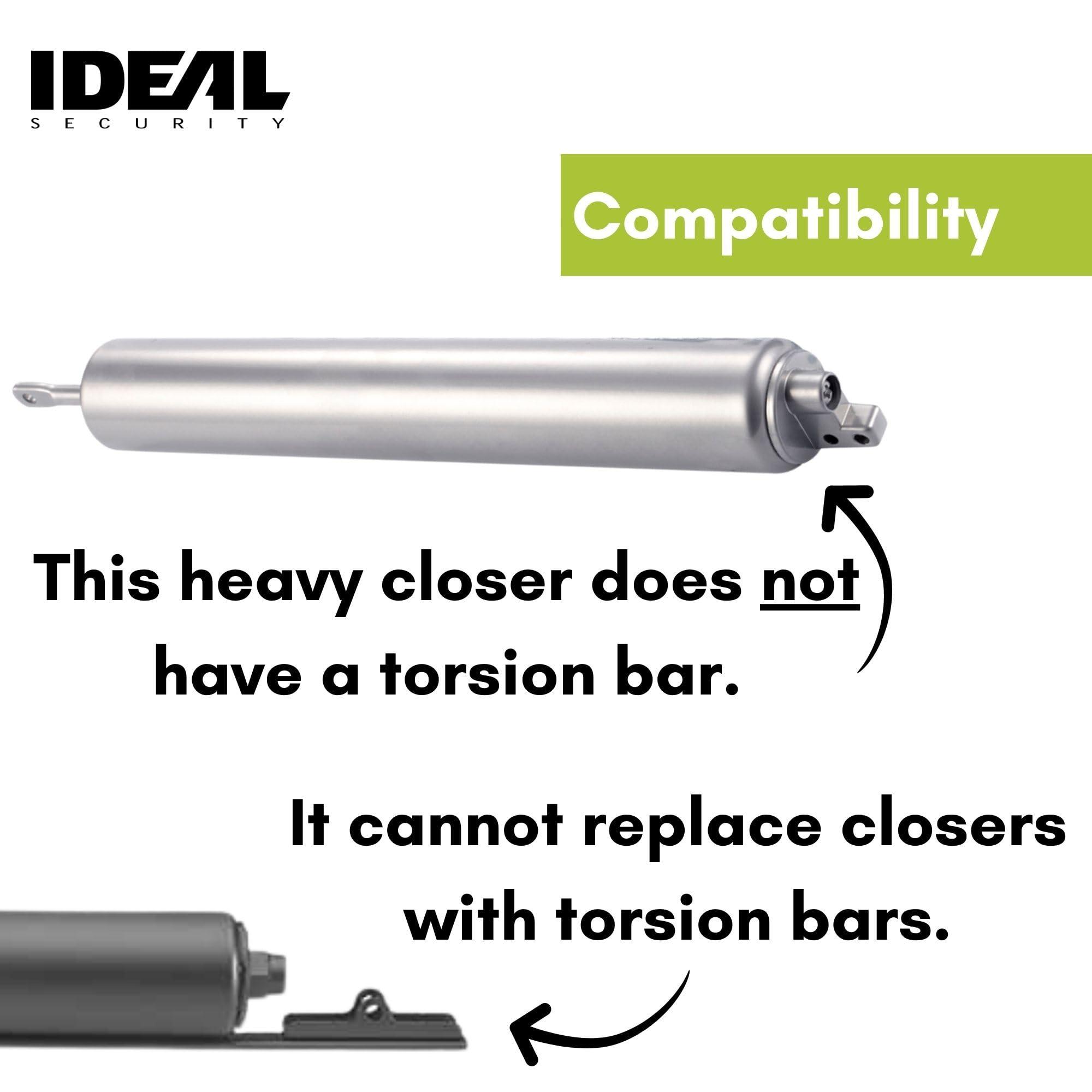 Ideal Security Ideal Security BK1730 Heavy Pneumatic Storm Door Closer and Screen Door Closer, 10.5, Aluminum