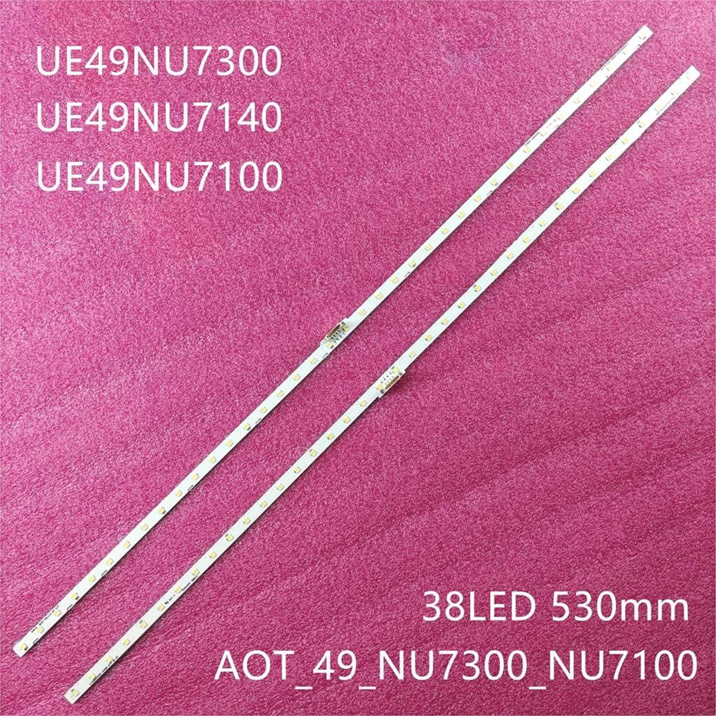Stripledspareparts Replacement Part for TV LED Backlight Strip for Samsung UE49NU7100 UE49NU7102 UE49NU7140U UE49NU7670 UE49NU7120U UE49NU7170U UN49NU7100 UE49NU7300 - (Type: 4 Pieces)