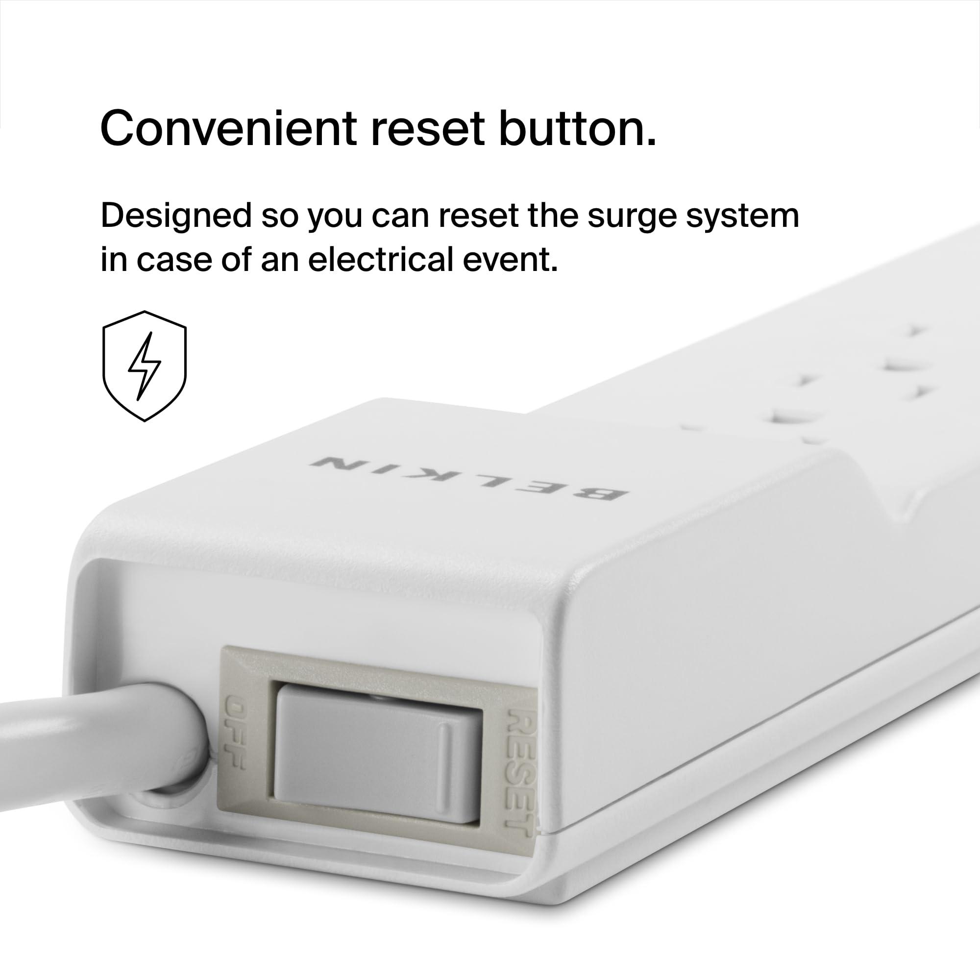 Belkin Belkin 6-Outlet Surge Protector Power Strip, 6ft Cord, 360 Rotating Plug - 1080 Joules Protection