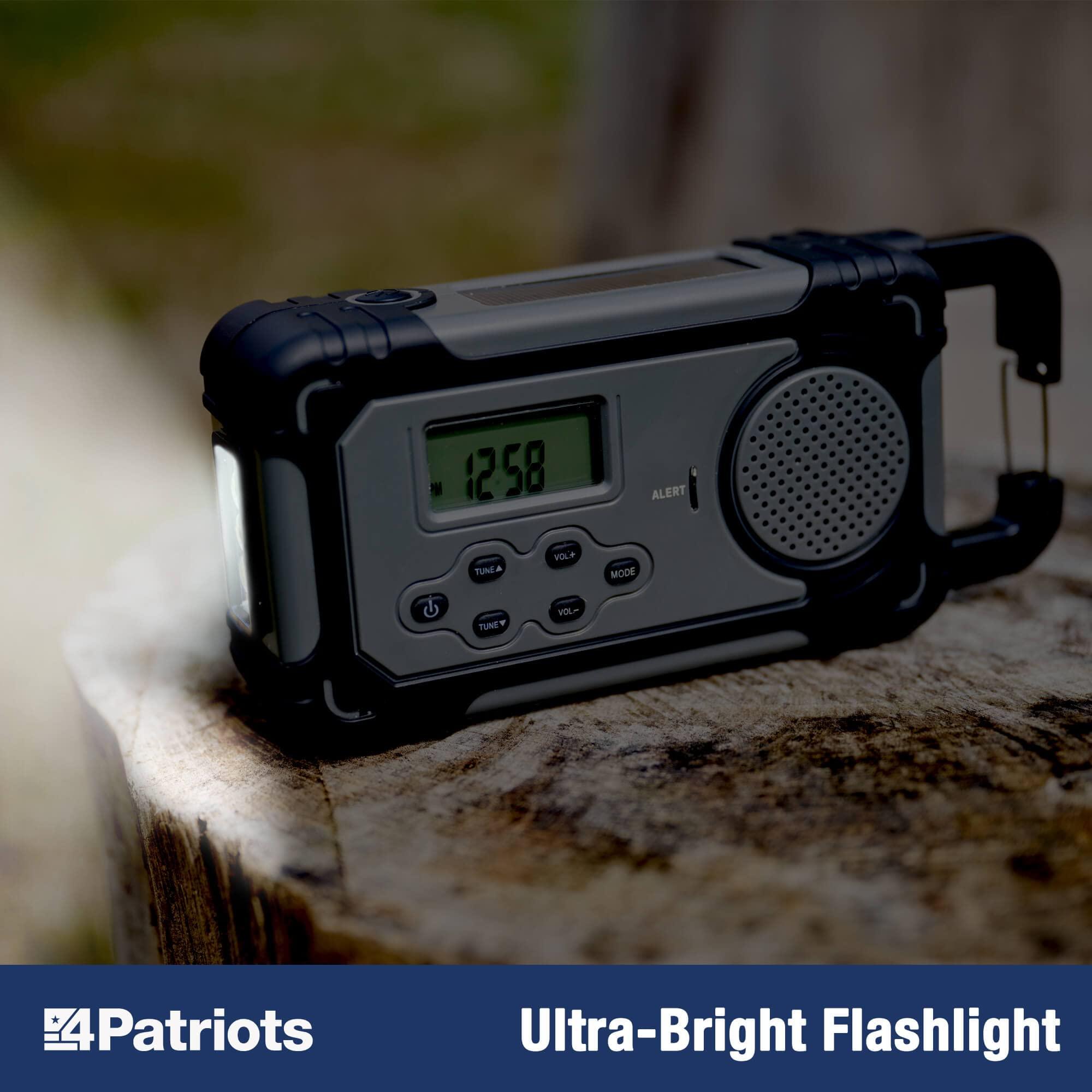 4Patriots 4Patriots Liberty Band Emergency Solar Radio: NOAA Weather Radio with Solar Panel & Power Bank