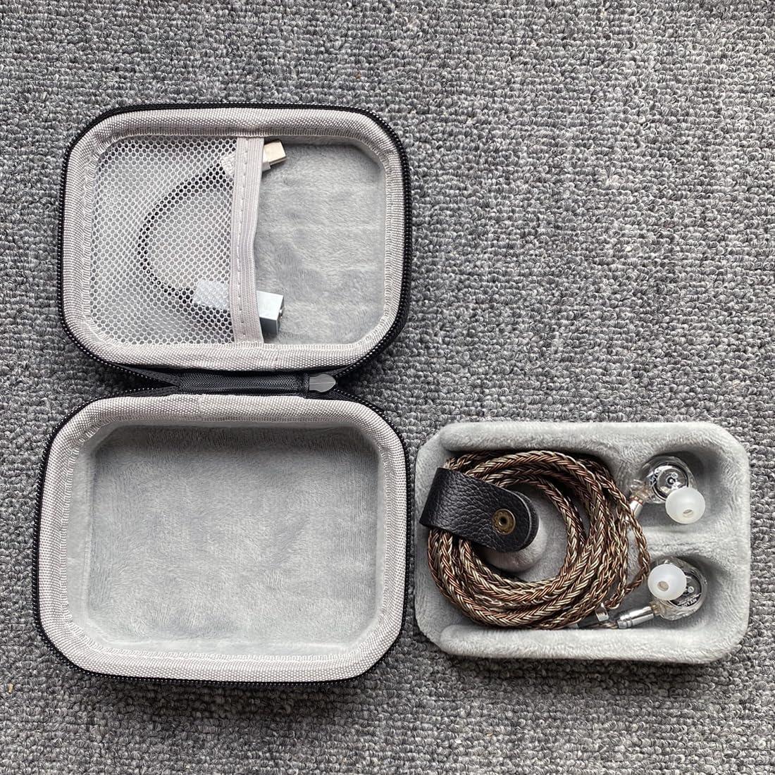 JaHui PU Leather Storage Box, Suitable for in Ear Earphones, Wired Earphones, Waterproof, Portable, Pressure Resistant Box, Earphone Storage Bag