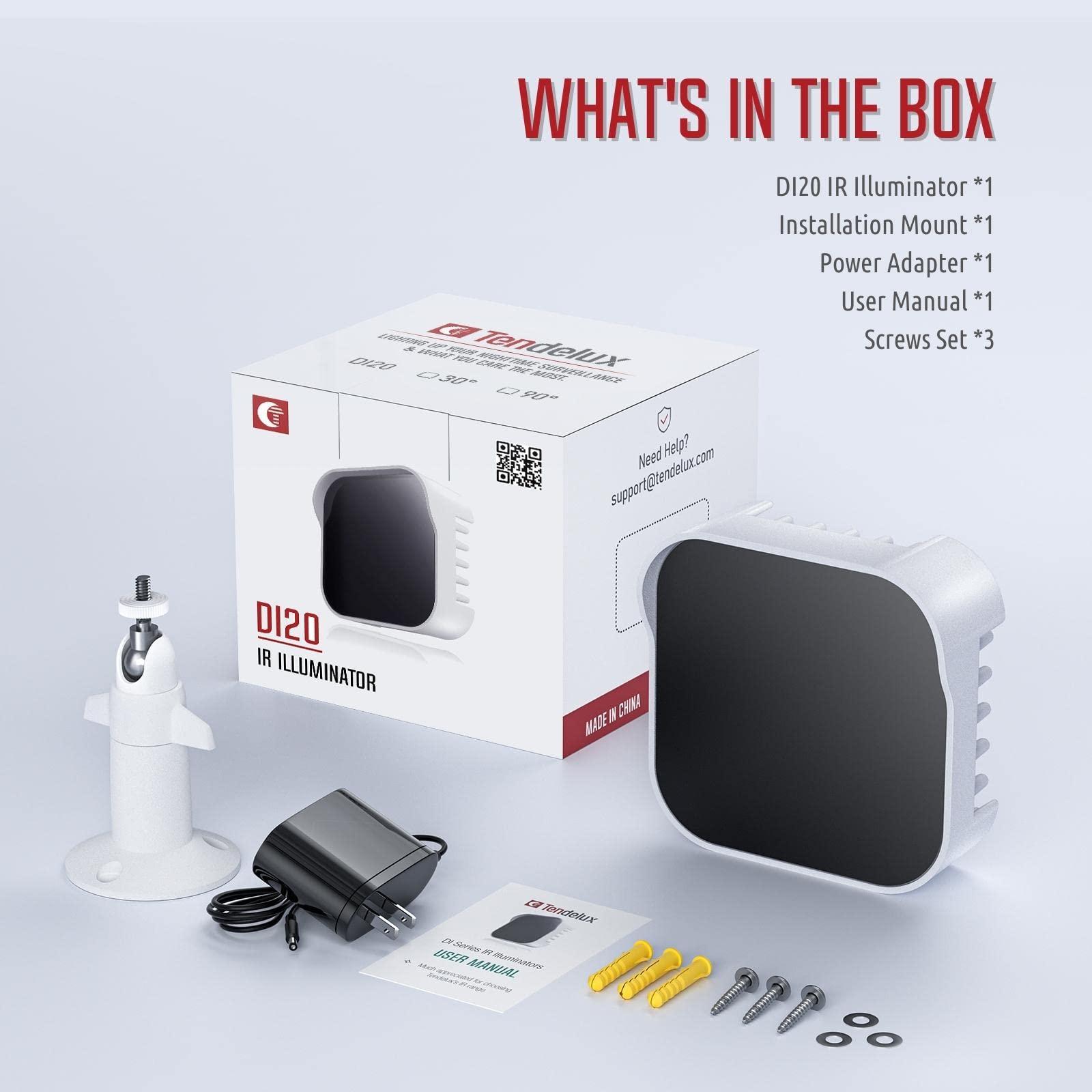 Tendelux Tendelux DI20 IR Illuminator | Long Range Infrared Flood Light for Security Camera (w/Power Adapter)