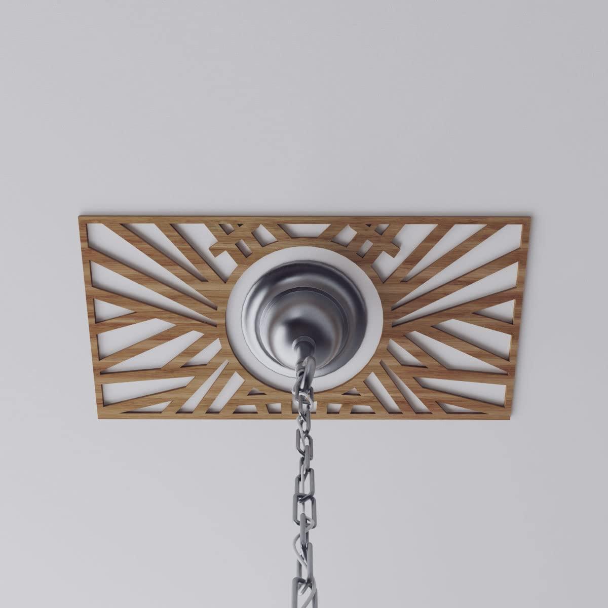 Ekena Millwork Ekena Millwork 34"W x 17"H x 12 5/8"ID x 3/8"T Hoover Wood Fretwork Pierced Ceiling Medallion, Walnut
