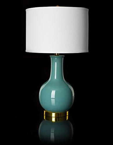 Safavieh SAFAVIEH Lighting Collection Paris Modern Light Blue Ceramic 28-inch Bedroom Living Room Home Office Desk Nightstand Table Lamp (LED Bulb Included)