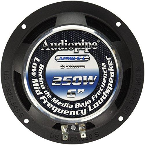 Audiopipe Audiopipe New APMB-6 6" 250W 8-Ohm Low/Mid Frequency Loudspeaker Speaker APMB6, blk