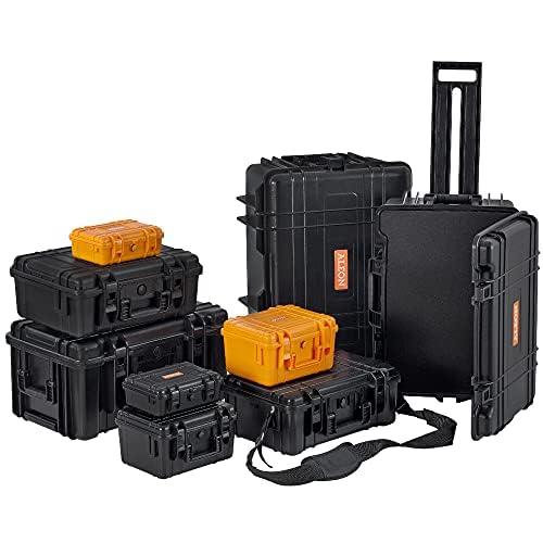 Aleon 17-Inch Laptop Hard Shell Protective Case Durable ABS Equipment Enclosure with High Impact Resistance, Tight Seal for Dust and Water Resistance, Black Box with Shoulder Strap, Foam Insert Included.