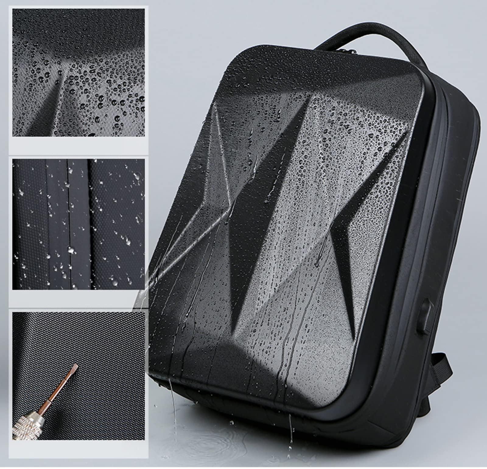 Elsegeod Elsegeod Hard Shell Business Laptop Backpacks 17 Inch Anti-Theft Waterproof Backpack with USB Port - Work Travel School Backpack for Men Women,Grey