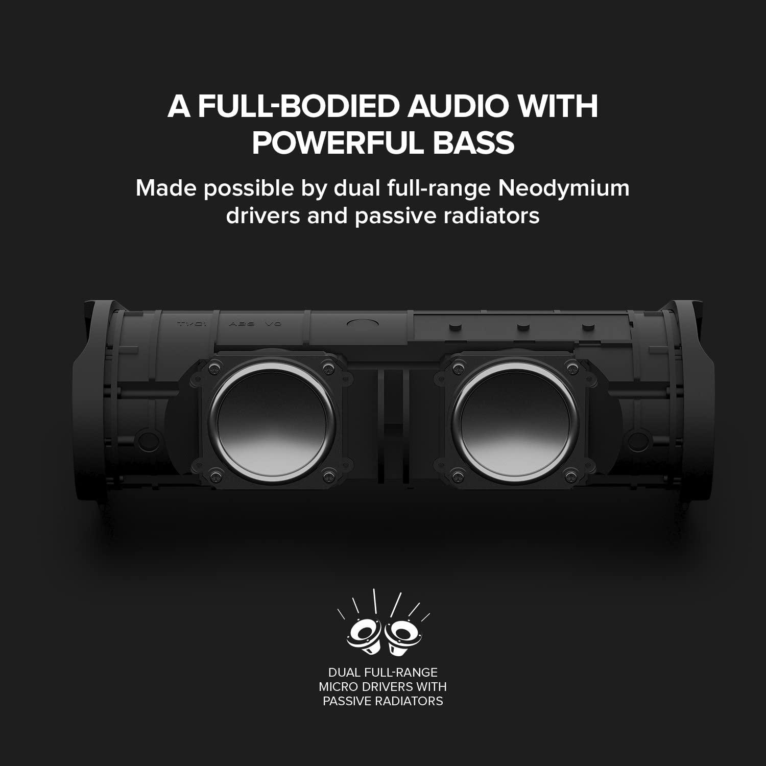 Creative Creative MUVO Go Portable Waterproof Bluetooth 5.3 Speaker with Up to 18 Hours of Battery Life, IPX7 Waterproof, and Powerful Bass Performance, Wireless Stereo Link (Blue)