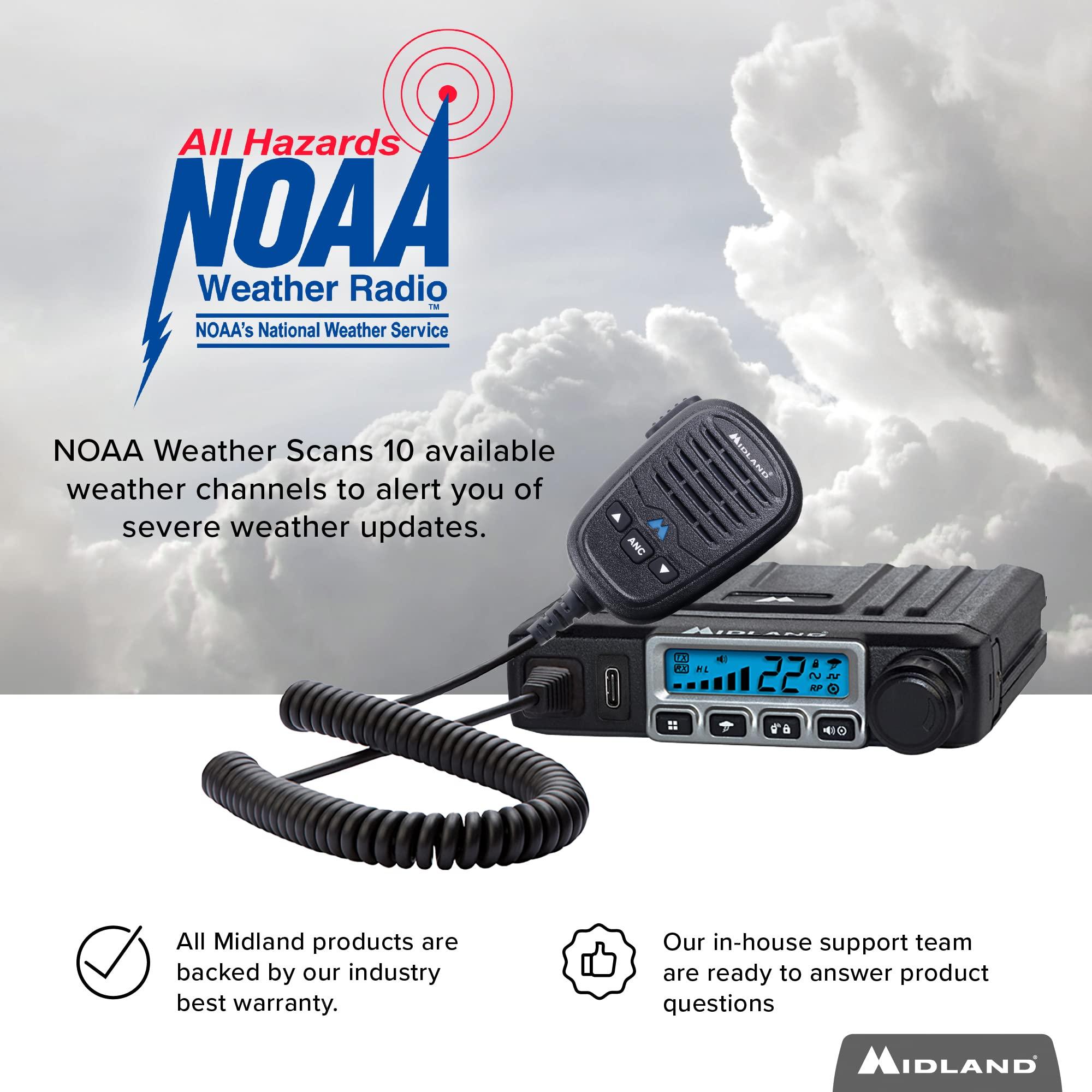 Midland Midland MXT115AGVP3 - 15 Watt GMRS MicroMobile Two Way Radio - Off Roading Outdoor Farm Radio - Extended Range 3dB gain Ghost Antenna, Antenna Cable, Mounting Bracket - Farm Tractor Bundle