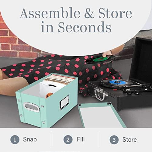 Snap-N-Store Snap-N-Store Vinyl Record Storage Box - 7"/45 RPM - 1 Pack Crate Holds up to 75 Vinyl Albums - Mint