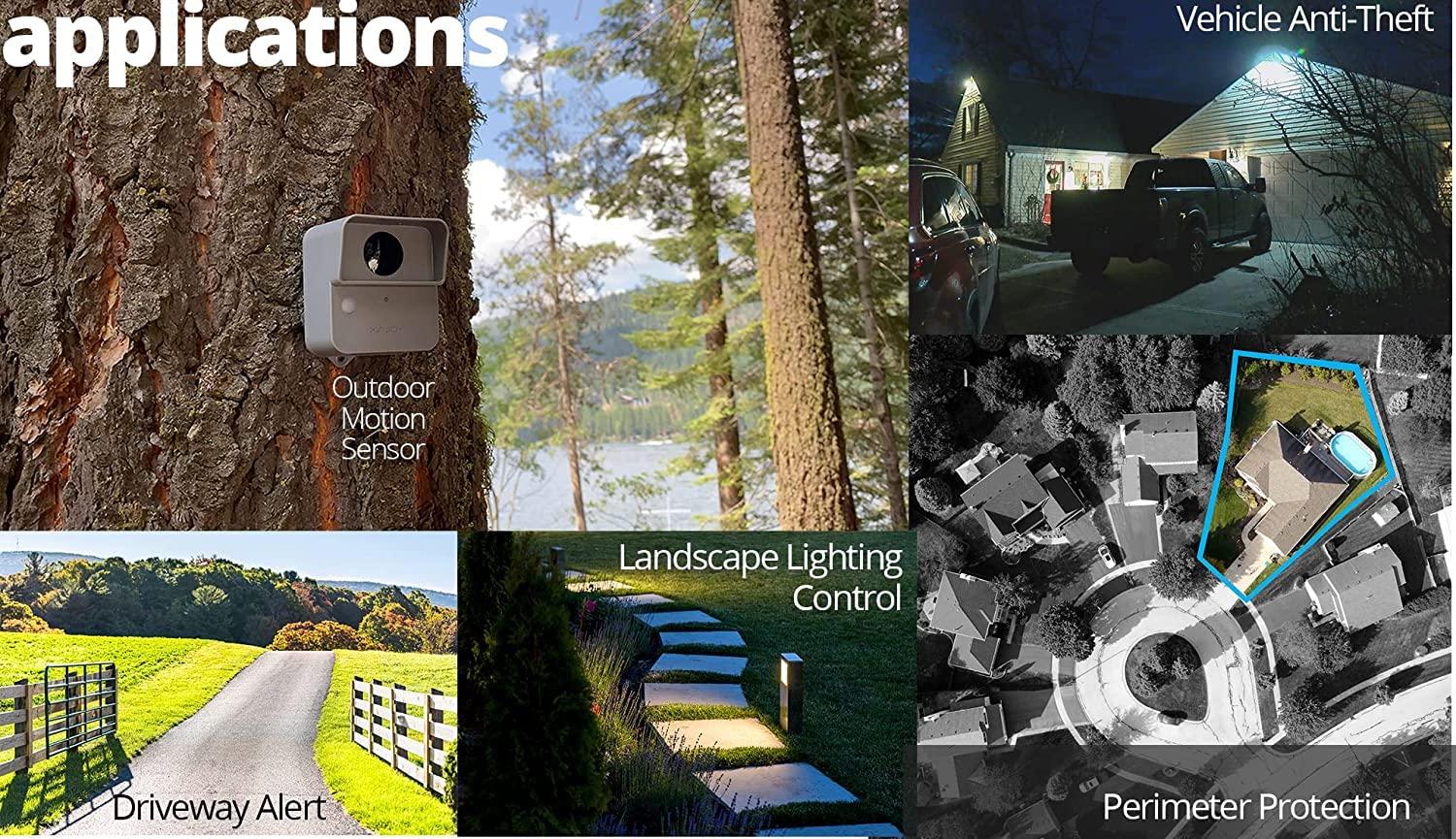 YoLink YoLink LoRa Smart Outdoor Motion Detector Sensor, Driveway Alert, Property Invasion/Tresspassing Detector, 1/4 Mile Open Air Range, Email/SMS/Push Alerts, Alexa, IFTTT, Home Assistant (Hub Required)