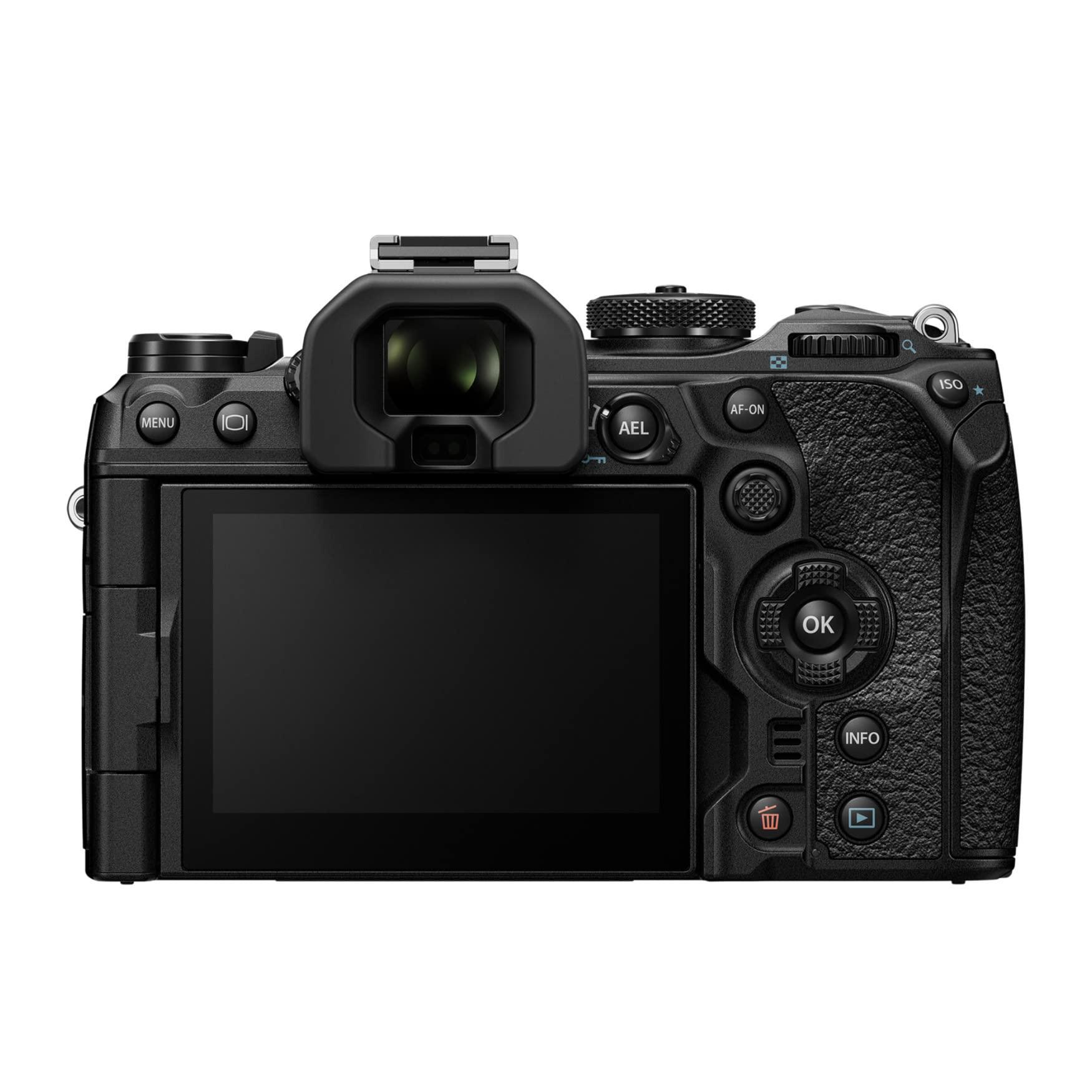 OM SYSTEM OM SYSTEM OLYMPUS OM-1 Micro Four Thirds System Camera 20MP BSI Stacked Sensor Weather Sealed Design 5-Axis Image Stabilization 120fps sequential Shooting, Black