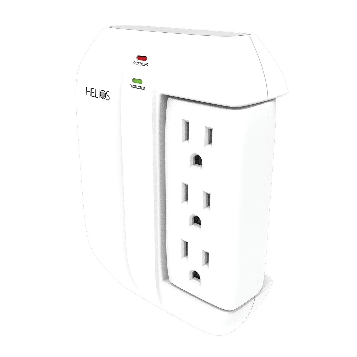 Helios Helios AS-HP-5R 5-Outlet Wall Tap Surge Protector with 2 USB Charging Ports