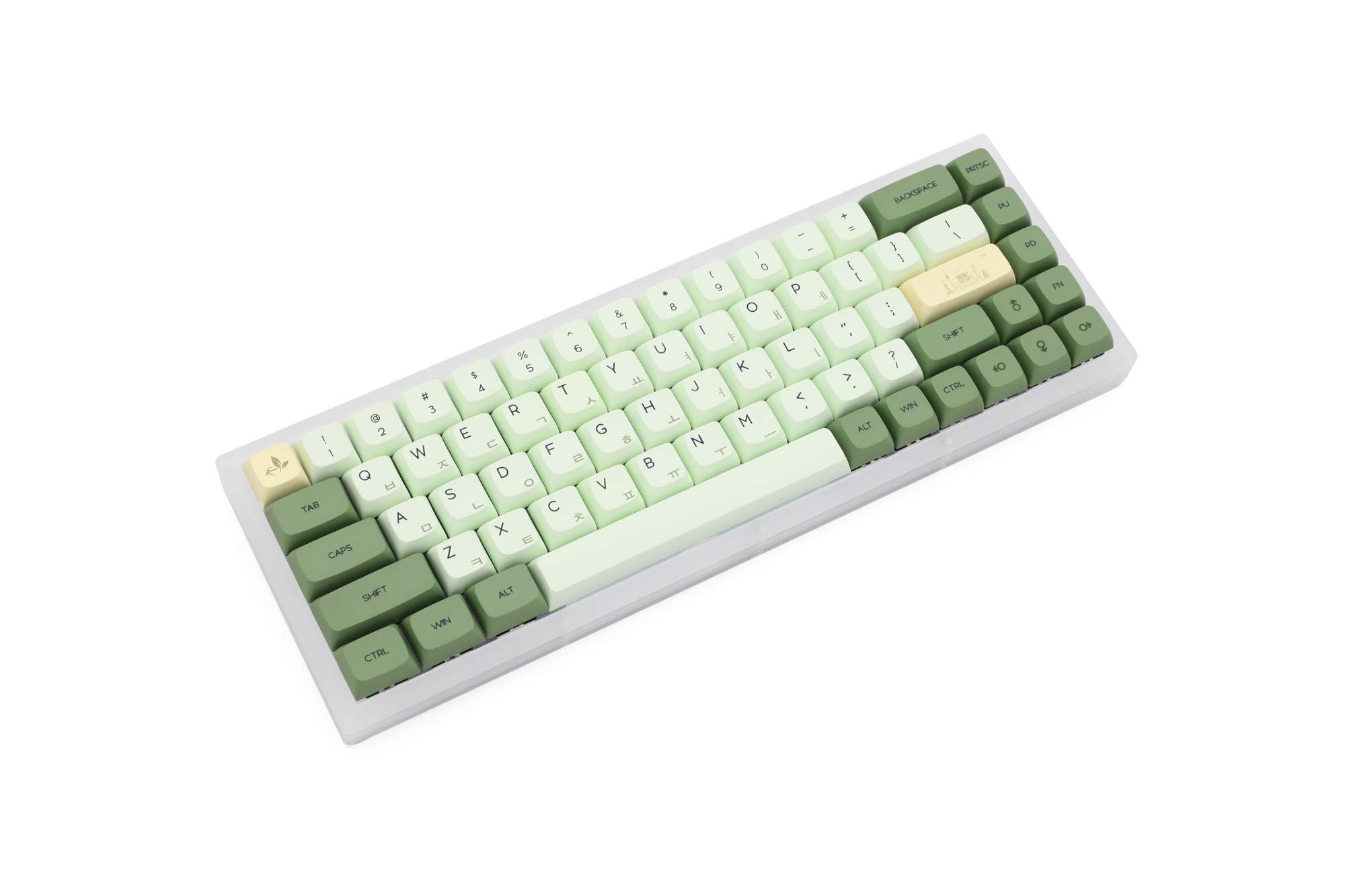 KPREPUBLIC XDA V2 Matcha Green Tea Dye Sub Keycap Set Thick PBT for Keyboard gh60 Poker 87 tkl 104 ansi xd64 bm60 xd68 xd84 xd96 Janpanese (Matcha Set KR x1)