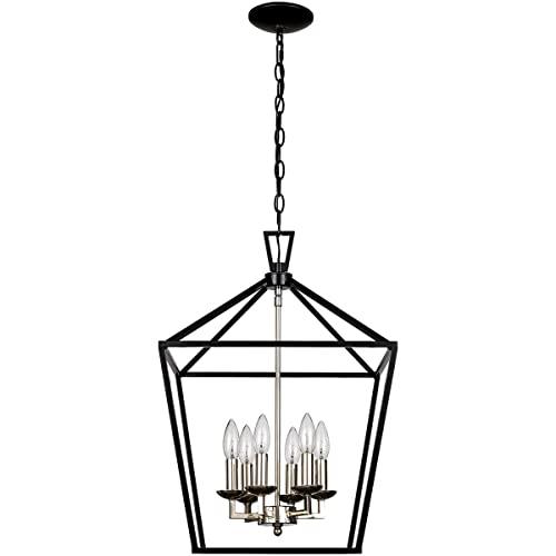 TRANS GLOBE Trans Globe Imports 10266 PC/BK Six Light Pendant from Lacey Collection 16.00 inches, Multicolor
