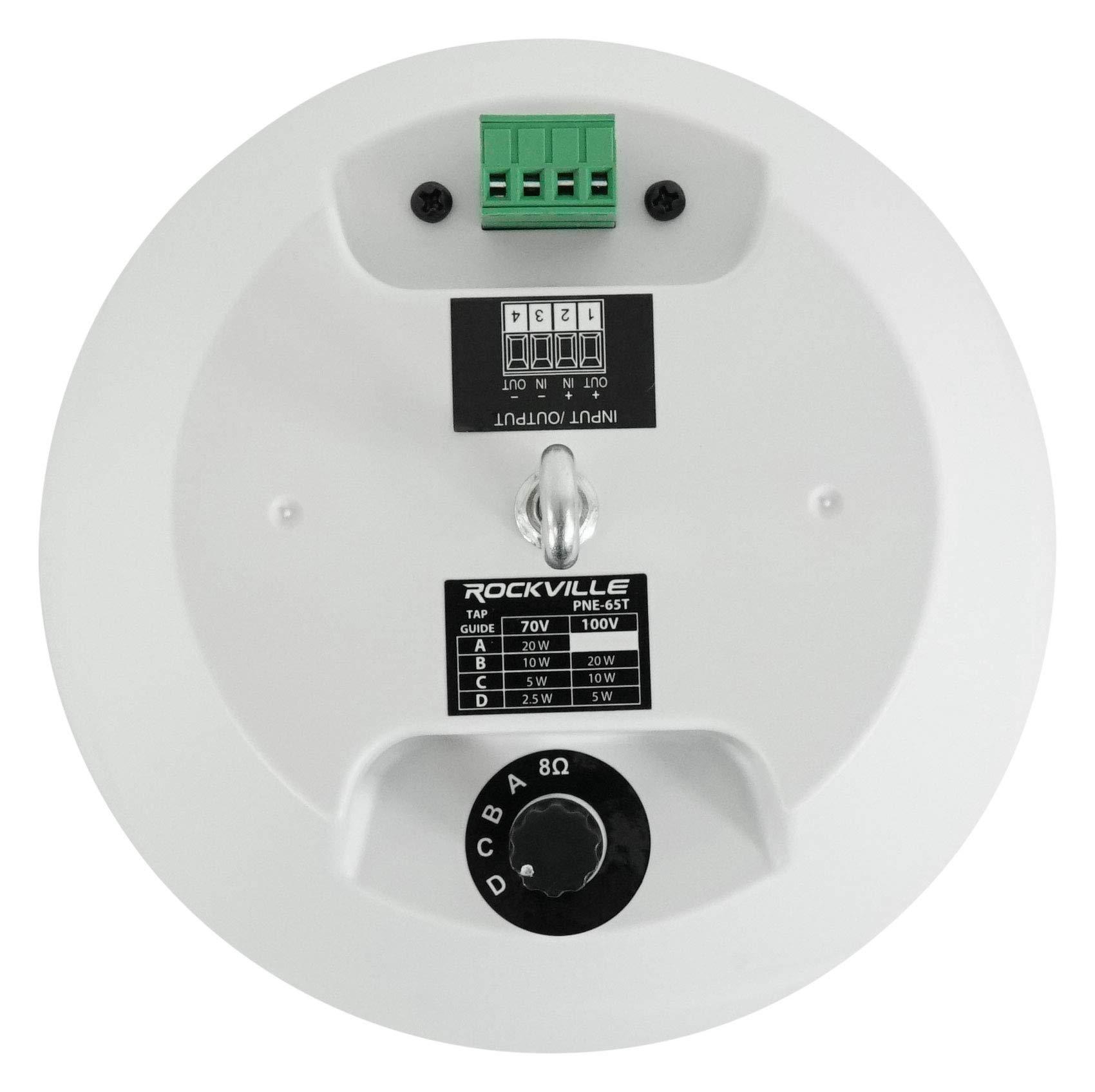 Rockville Rockville Bundle: (1) RCS350-6 350 Watt 6 Zone 70v Commercial/Restaurant Amplifier/Bluetooth+(12) PEN-65T White 6.5" 70V Hanging Pendant Speaker Commercial/Restaurant (13 Item)