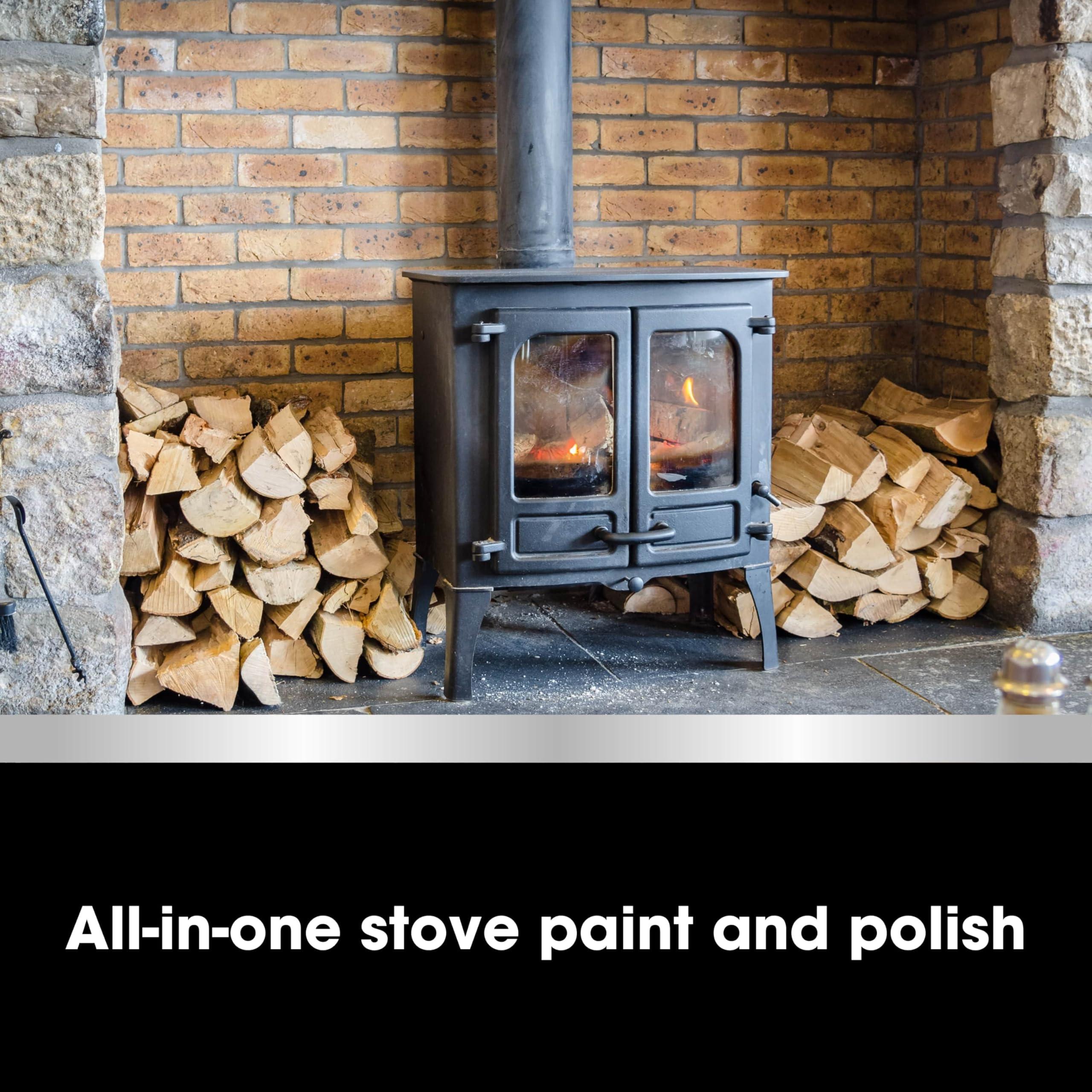 Furniture Clinic Furniture Clinic Stove Restorer | Matte Black High Heat Paint | Restores and Protects Cast Iron | For use on Log Burners, Grates, & Fireplaces | 8.5oz / 250ml