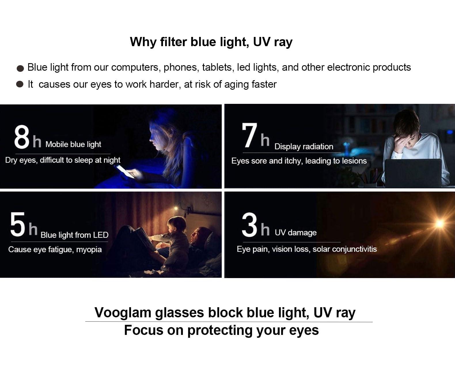 VOOGLAM VOOGLAM Blue Light Glasses for Women Cateye Gaming Glasses Anti Eyestrain Dry Eyes UV Computer Phone TV Eyewear Fashion Annabelle White VFM0176-05 Trend