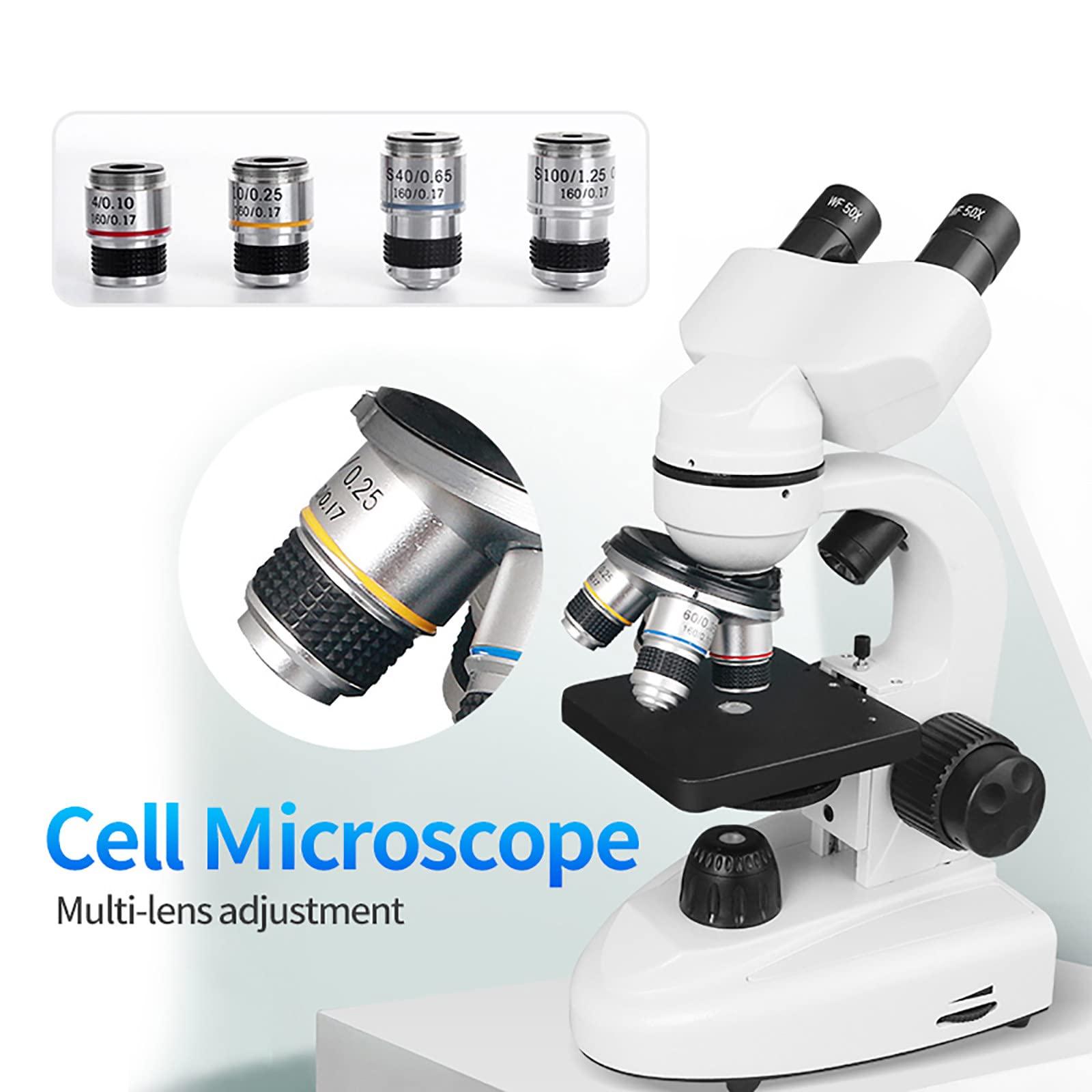 UNICOKA 6000x-15000x Biological Hd Microscope, Digital Led Lab Compound Microscope, with Wide-Field 10x + 50x Eyepieces + 30 Specimens + Display Screen,15000X