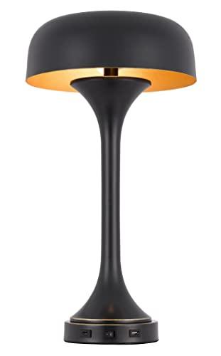 Cal 40W x 2 Mushroom Cloud Metal Desk lamp with 1 USB and 1 Type C USB Charging Ports