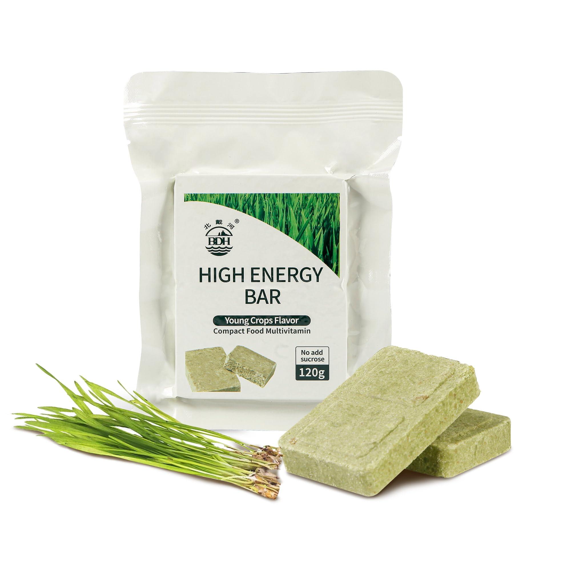 BDH Emergency Food Ration Bars, Crops Flavor Survival Energy Bar Supply for Outdoor Camping Emergency Snowstorm Earthquake Disaster Preparedness Food with 20 Years Long Self Life, 120g/bar