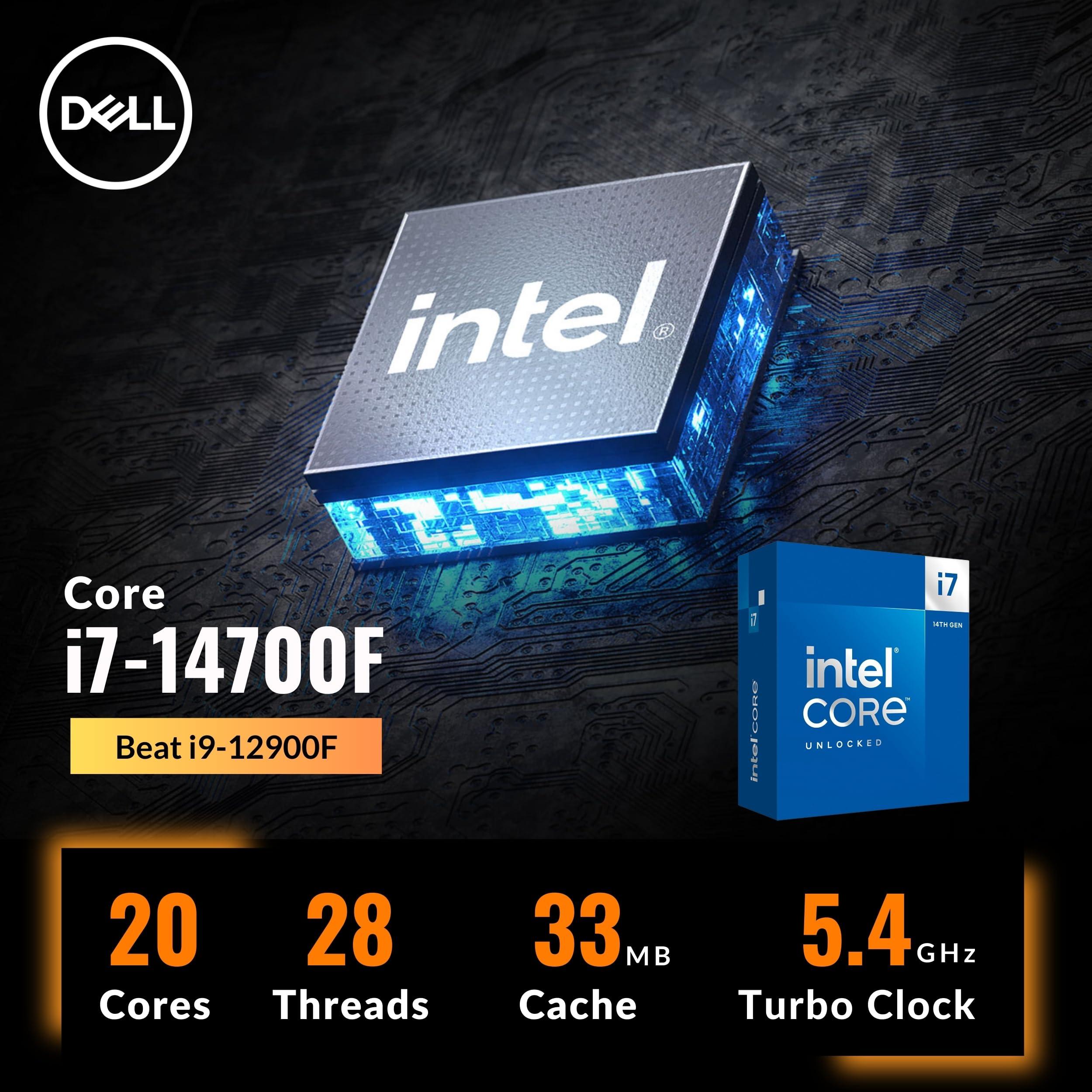 Dell Dell Inspiron 3030 Desktop Tower, 14th Gen Intel Core i7-14700F(>i9-12900F, 5.40 GHz), GeForce RTX 3050, Prebuilt PC, WiFi 6, Bluetooth, Keybaord, Mouse, Windows 11 Home, Blue(16GB DDR5 RAM | 1TB SSD)