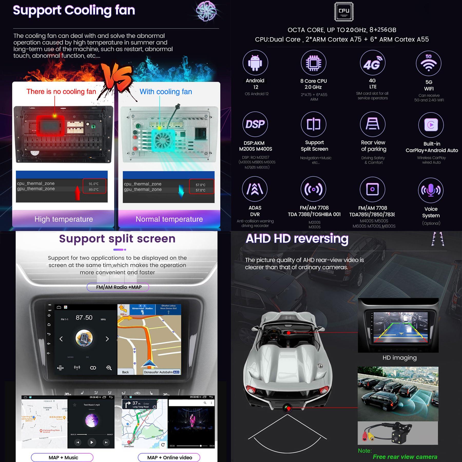 ADMLZQQ ADMLZQQ for Peugeot 3008 2017-2020 Car Stereo Radio Car-Play Android Auto,9 Inch Touch Screen 2 Din GPS Sat Navi Multimedia with Bluetooth 4G+Wifi+Backup Camera+SWC+Mirror Link,M90s