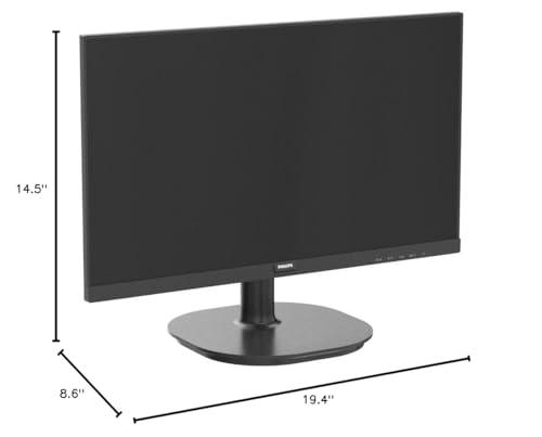 Philips Computer Monitors Philips 22 inch Class Thin Full HD (1920 x 1080) 75Hz Monitor, VESA, HDMI & VGA Port, 4 Year Advance Replacement Warranty, 221V8LN