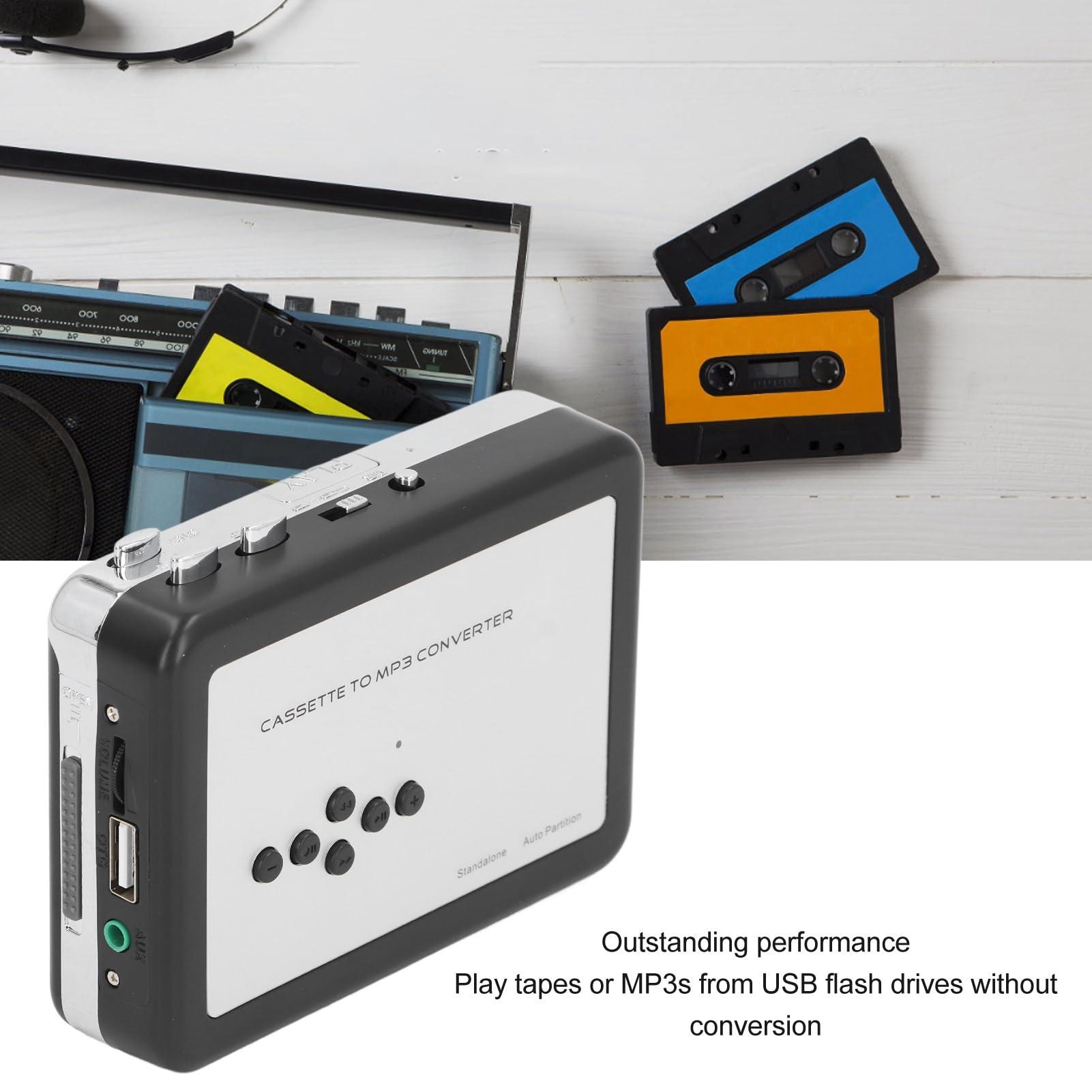 GOWENIC Tape to MP3 Converter, Retro Portable USB Cassette Player, Wide Compatibility withand macOS, Convert Old Cassettes to MP3 or Burn to CD