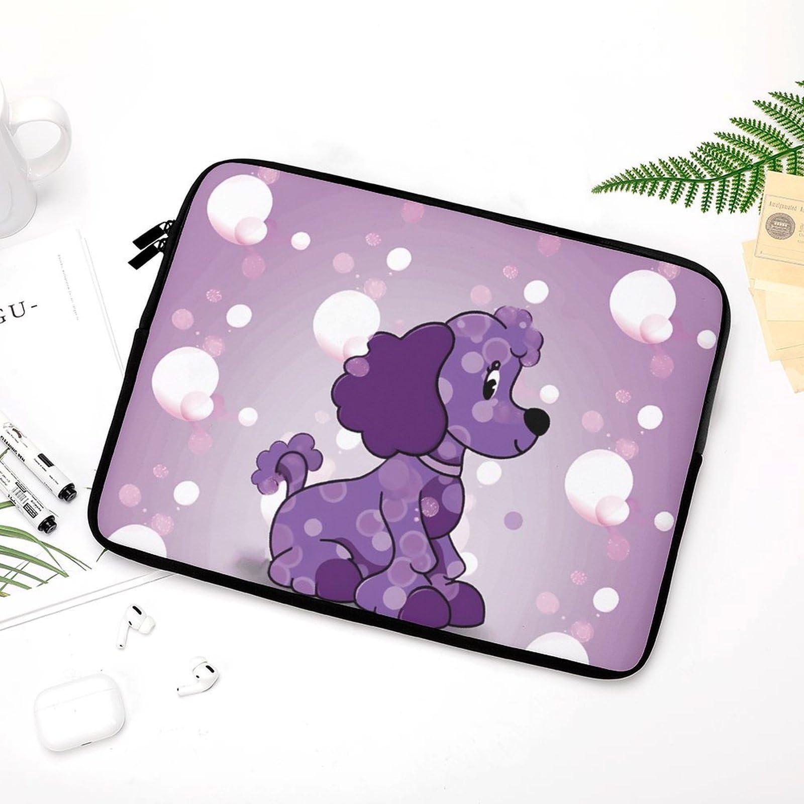 VTCTOASY Laptop Case Sleeve 15inch Shockproof Laptop Case Purple Poodle Polka Dot Laptop Sleeve Protective Carrying Case