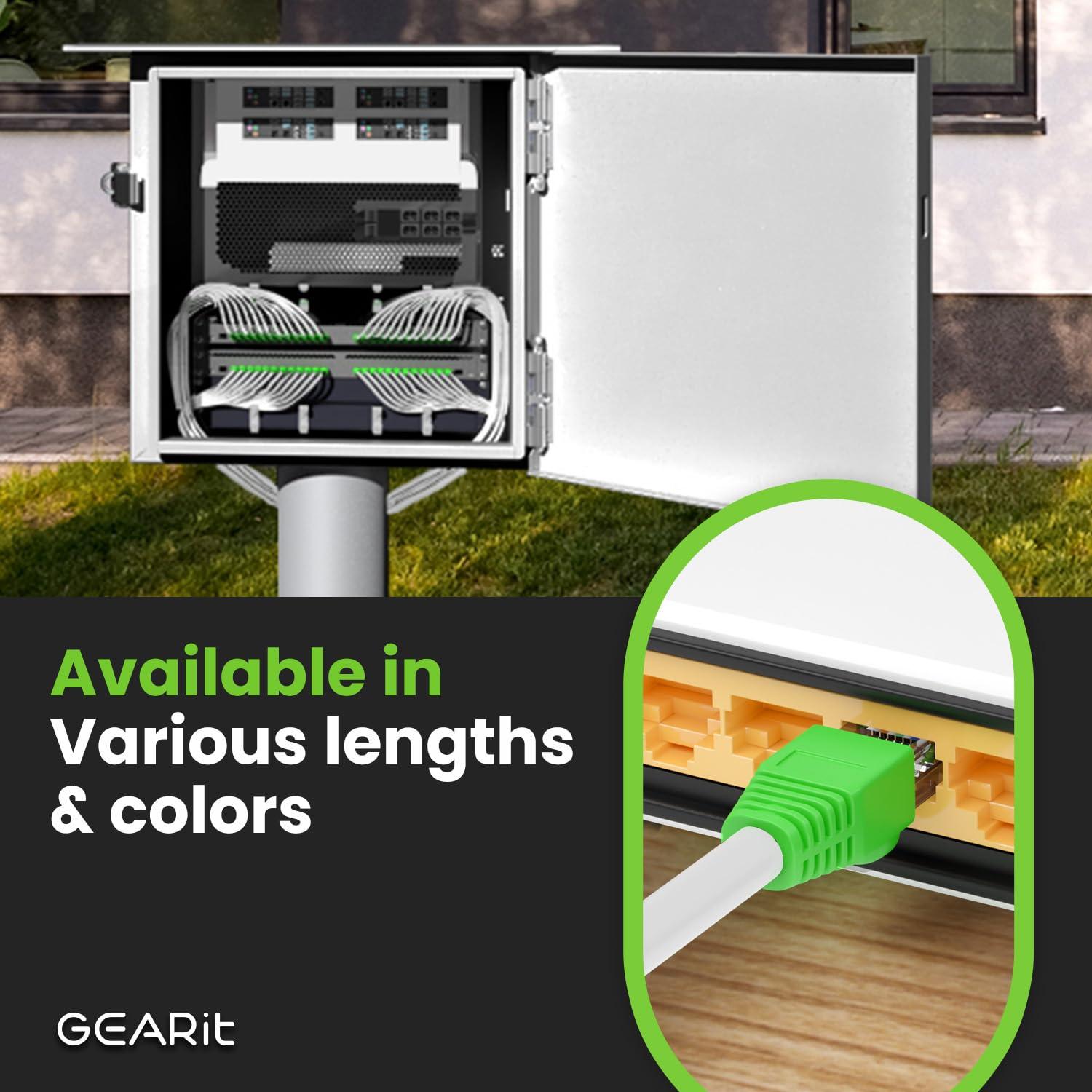 GEARit GEARit Cat6 Outdoor Ethernet Cable (30 Feet) CCA Copper Clad, Waterproof, Direct Burial, In-Ground, UV Jacket, POE, Network, Internet, Cat 6, Cat6 Cable - 30ft