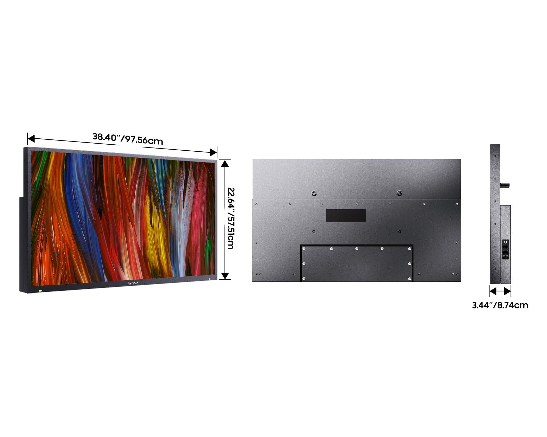 SYLVOX SYLVOX Outdoor TV, 43 inch Smart TV Waterproof Outdoor TVs, 4K Weatherproof Television for Outside, Support Google Assistant, Chromecast, 1000 nit Brightness Partial Sun (Deck Pro 2.0/2024)