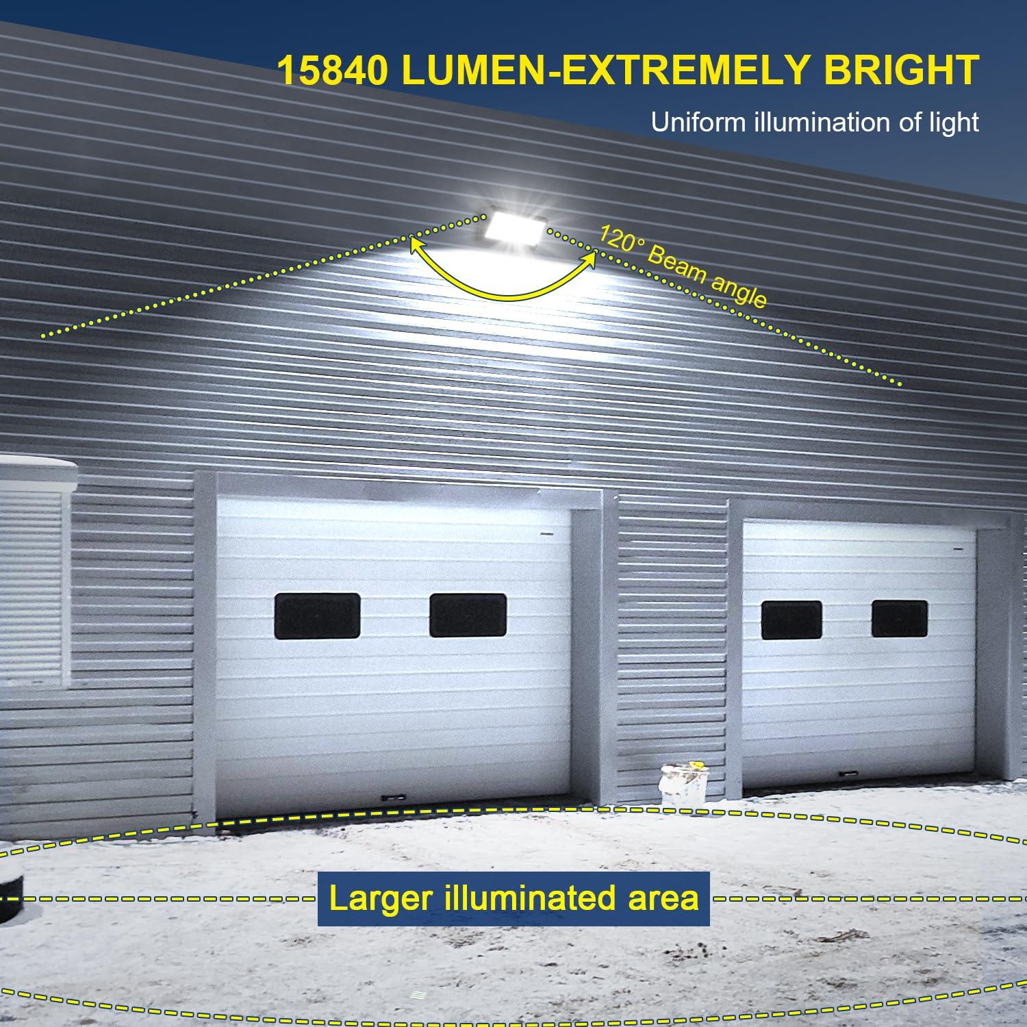 LEDMO LEDMO 120W LED Wall Pack Light 15840LM 840W HPS/HID Equivalent 5000K LED Security Flood Commercial and Industrial Outdoor LED Wall Lights for Parking Lots|Warehouses|Factories|House