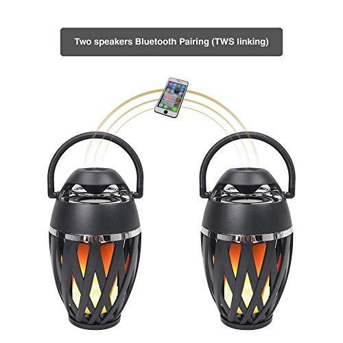 Sound Town Sound Town 2-Pack Portable Bluetooth Speakers with LED Lights, True Wireless Stereo (TWS) Bluetooth, Wall Mount Brackets, and Decorative Flame, for Outdoors, House Party, Patio and Home (OPIK-F1-PAIR)