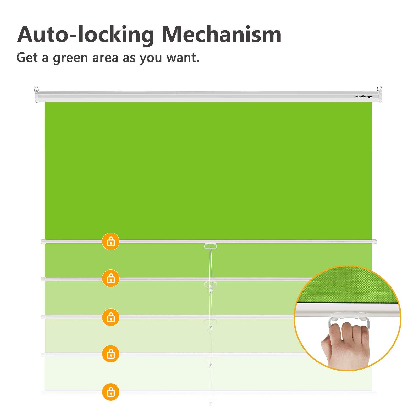 excelimage excelimage Pull-Down Green Screen Backdrop, 79x75 Auto-Locking Chroma Key Panel with Wrinkle-Resistant Green Fabric for YouTube Videos, Music Videos, Photography, TIK Tok, or Gaming (White)