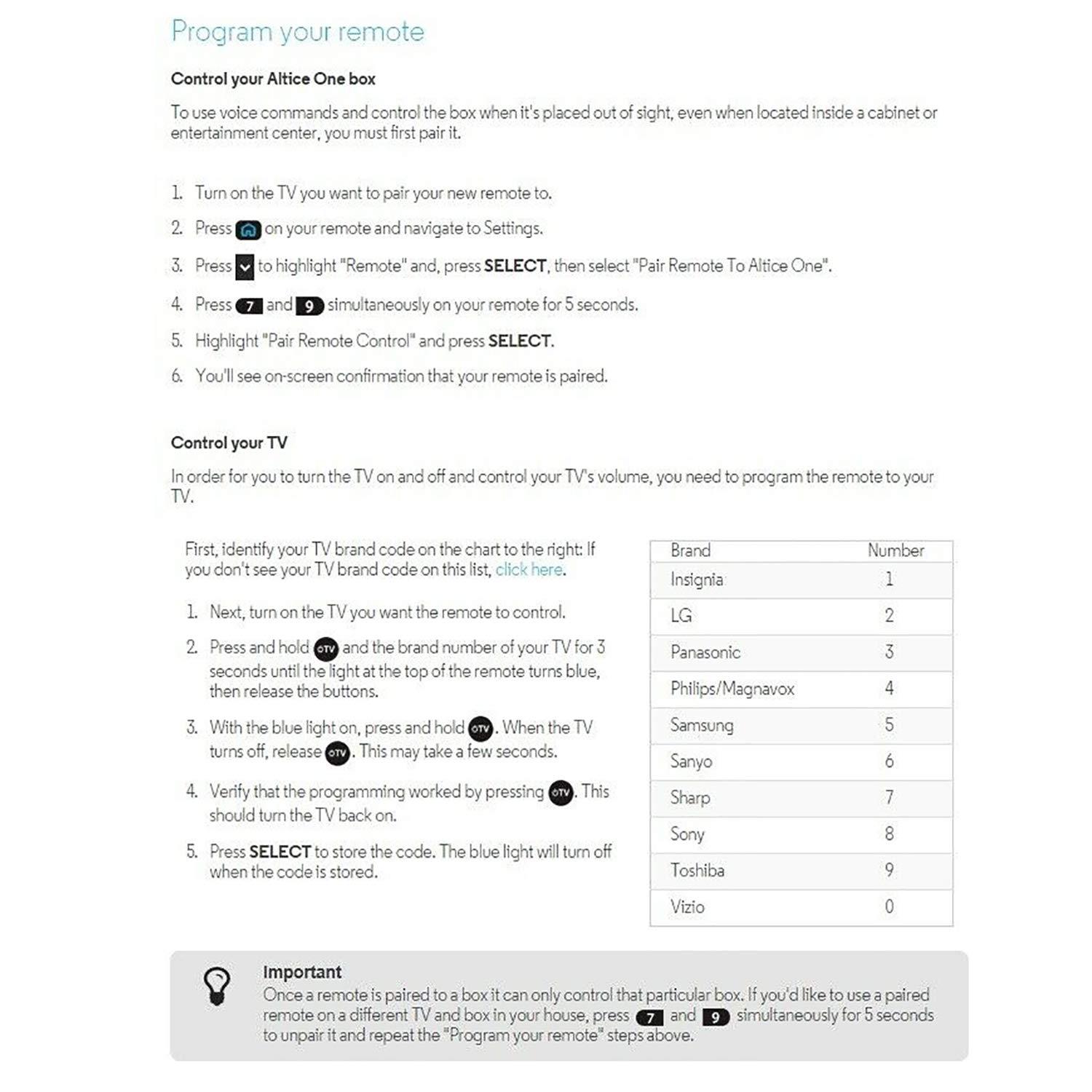 Altice ALTICE Remote Control with Bluetooth, Speech, and Netflix Button Batteries Included