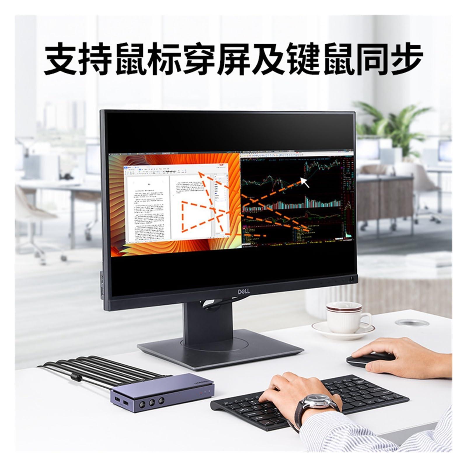 XOIIIQND XOIIIQND HDMI Split Screen Splitter into Two Computer Multi-Screen Two in and one Out Display Different Screen Switching Splitter