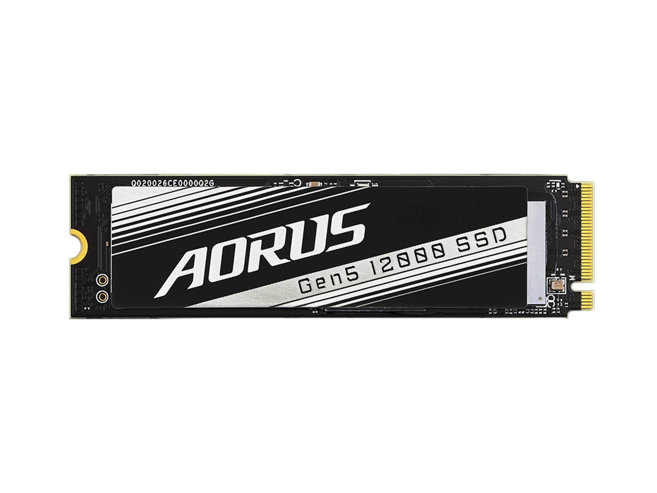 GIGABYTE GIGABYTE AORUS Gen5 12000 SSD 2TB PCIe 5.0 NVMe M.2 Internal Solid State Hard Drive with Read Speed Up to 12400MB/s, Write Speed Up to 11800MB/s, AG512K2TB