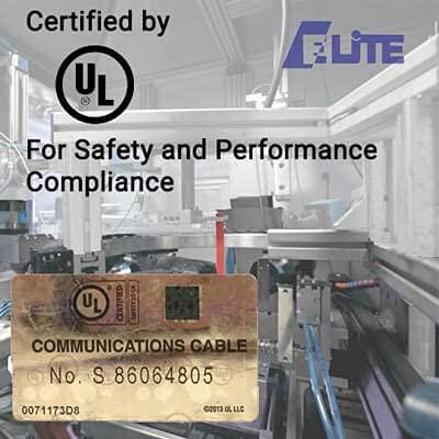 Infinity Cable Products Elite Cat8 Plenum Shielded (CMP), 40Gb, 2000MHz, S/FTP 22AWG, Solid Bare Copper, Higher Performance PoE, UL Listed, ETL Verified (Blue, 1000ft)