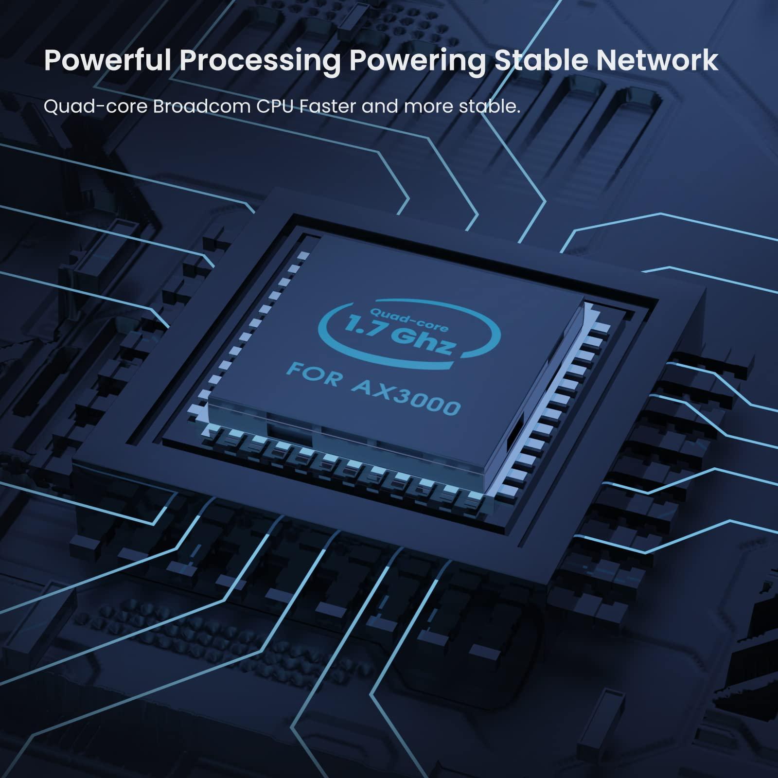 Tenda Tenda WiFi 6 Gaming Router, AX3000 Dual Band Gigabit Wireless Router for Home, Long Range Coverage with 5 * 6dBi High-Gain Antennas, High Speed with 4 Gigabit Ports, Support WPA3, VPN(RX12Pro)