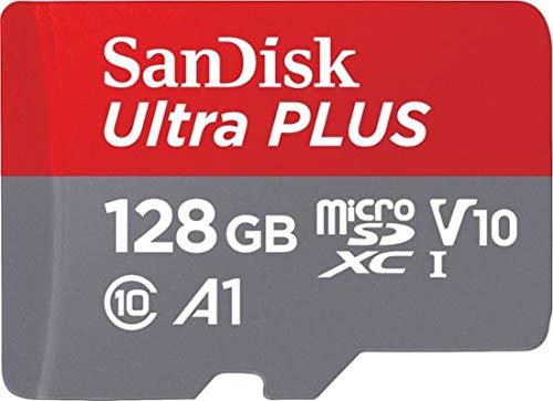 SanDisk SanDisk - Ultra Plus 128GB microSDXC UHS-I Memory Card - 130MB/s, C10, U1, Full HD, A1, Micro SD Card - SDSQUA4-128G-GN6MA