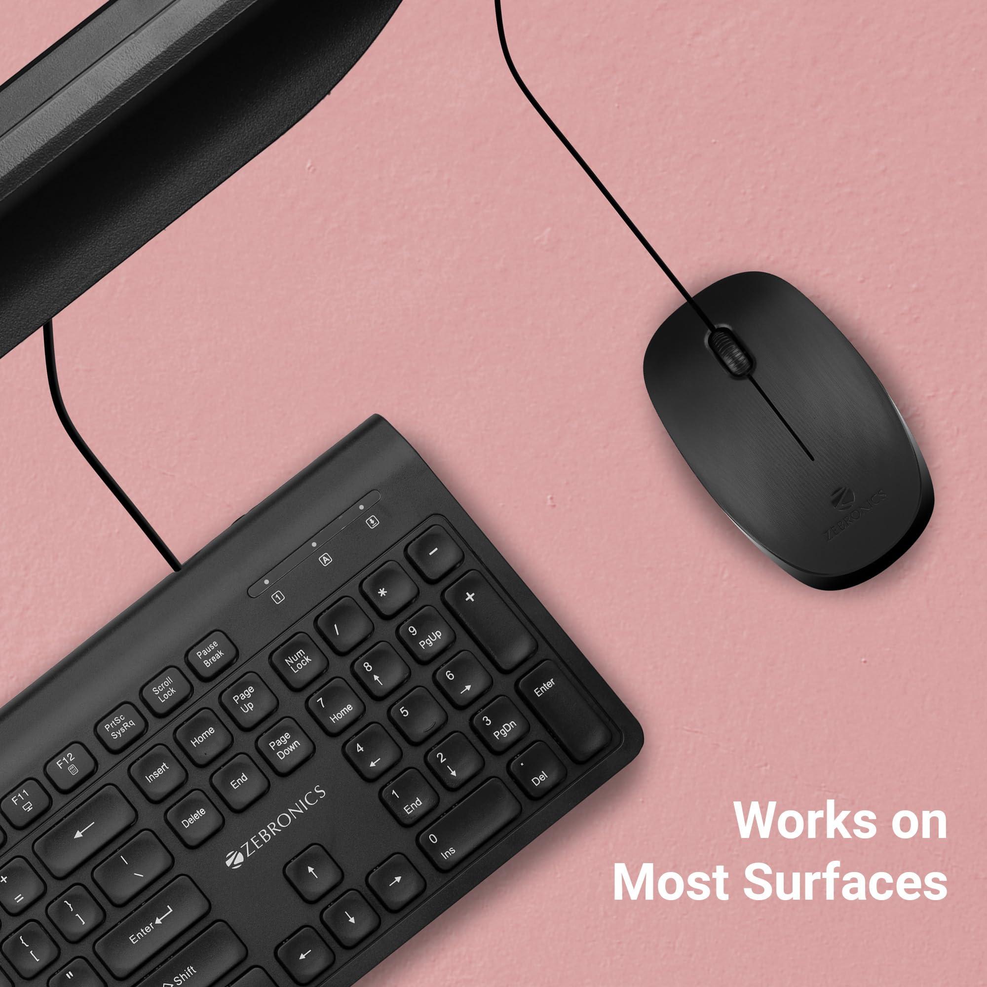 ZEBRONICS Zebronics Zeb-Power Wired USB Mouse, 3-Button, 1200 DPI Optical Sensor, Plug & Play, for Windows/Mac