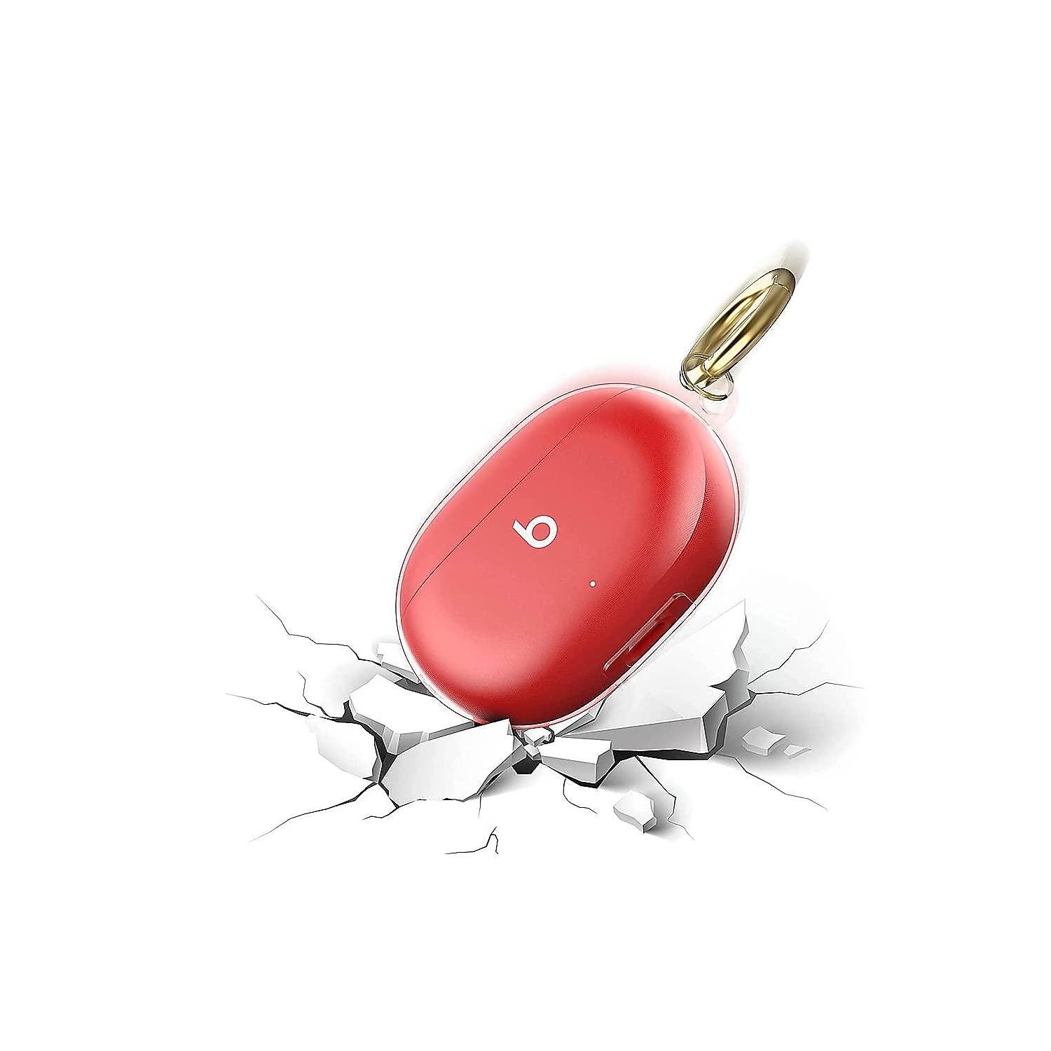 ZERODAMAGE SAHARA CASE ZeroDamage Sahara Case Hybrid Flex Case Compatible with Dr. Dre Studio Buds 2021 [Rugged] Full Body Protection Antislip Grip Slim with Keychain (Transparent Pink)