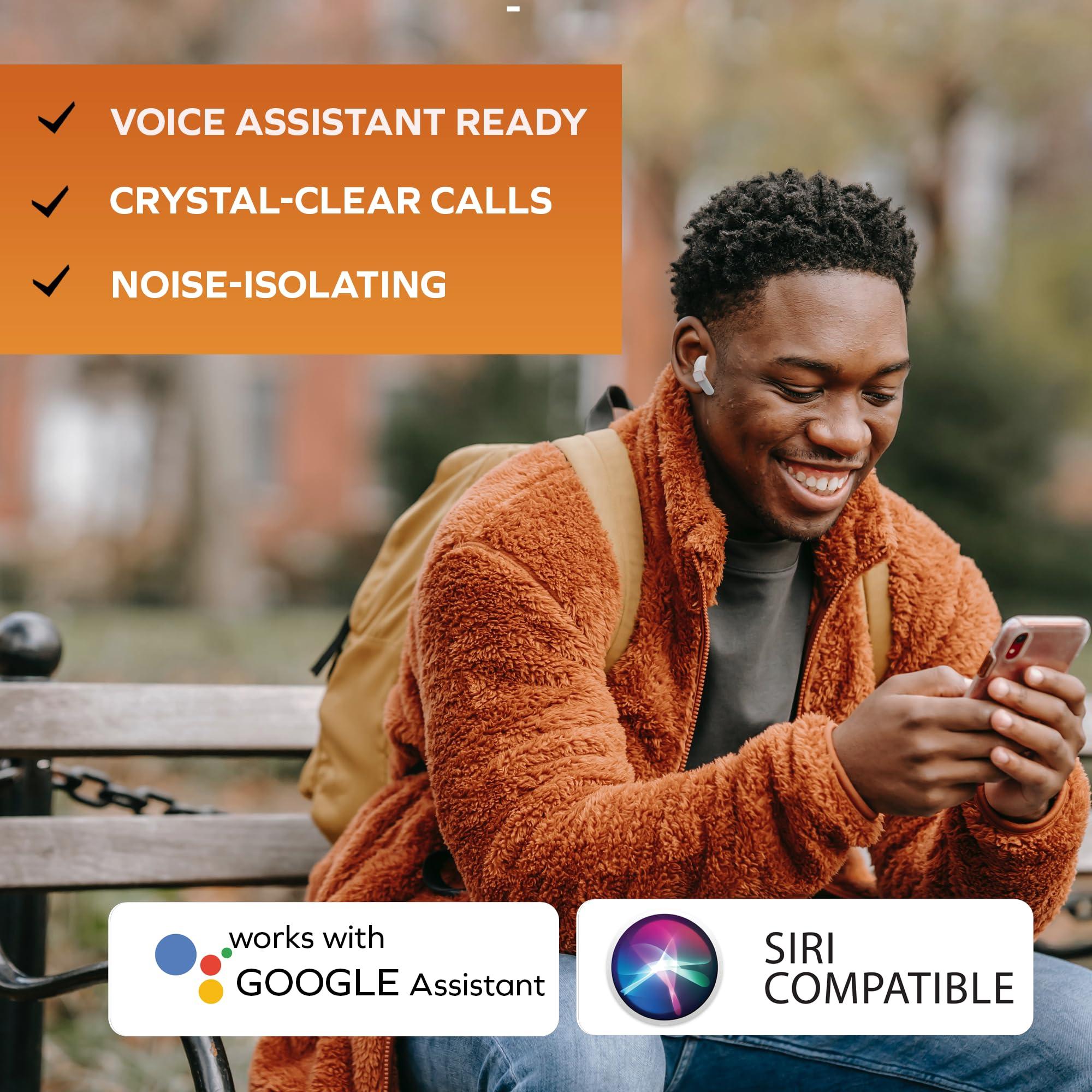 Coby Coby Sweat-Resistant True Wireless Earbuds | in-Ear Bluetooth Earphones | 12H Playtime | Voice Assistant Support | Noise-Isolating | Built-in Mic | Dedicated Audio Controls (White)