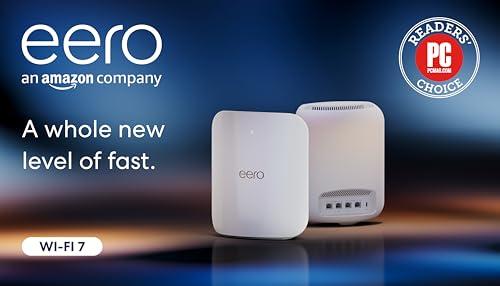eero Amazon eero Max 7 mesh wifi system (newest model) - Supports internet plans up to 10 Gbps, Coverage up to 5,000 sq. ft., Connect 500+ devices, 2-pack