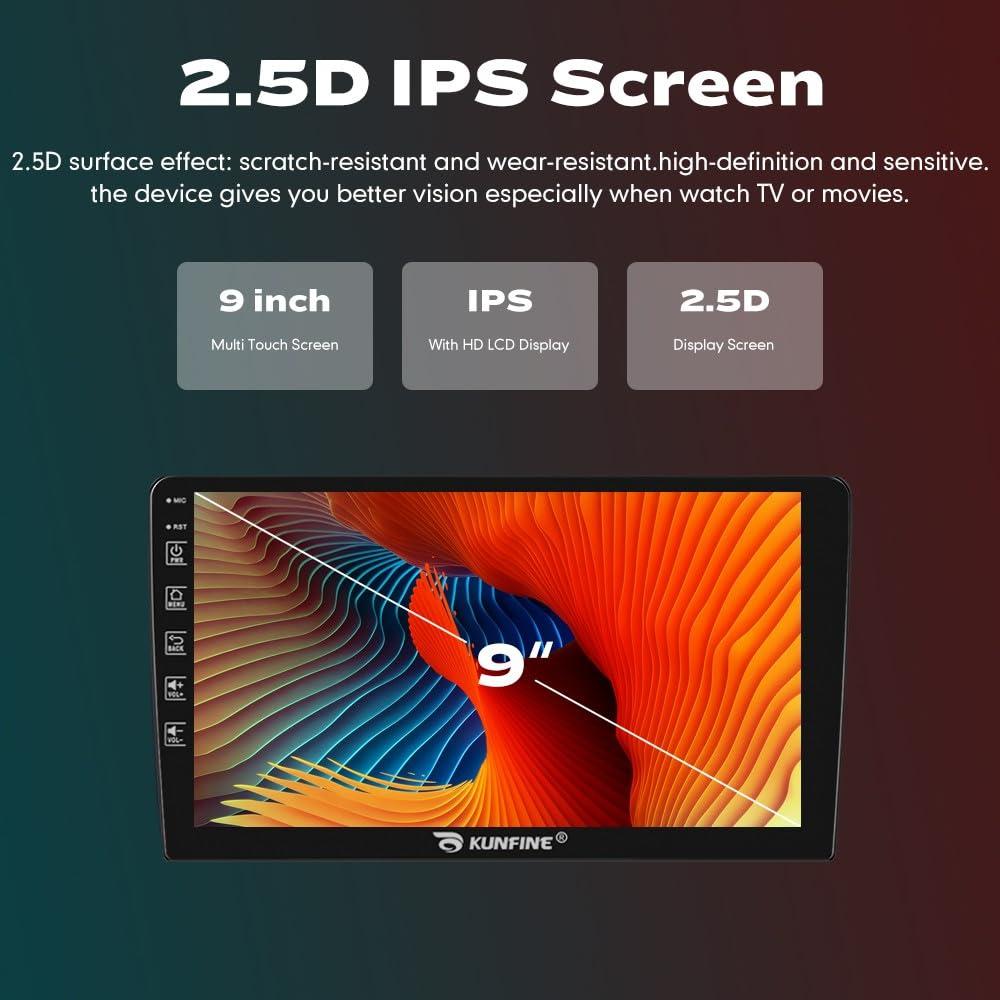 KUNFINE Kunfine Car Android Navigation Stereo GPS Radio Reverse Camera Display 9\" IPS Touchscreen Headunit Tablet Pad Media Player for Suzuki Swift 2010-2016, if Applicable Quad Core 2G+32G