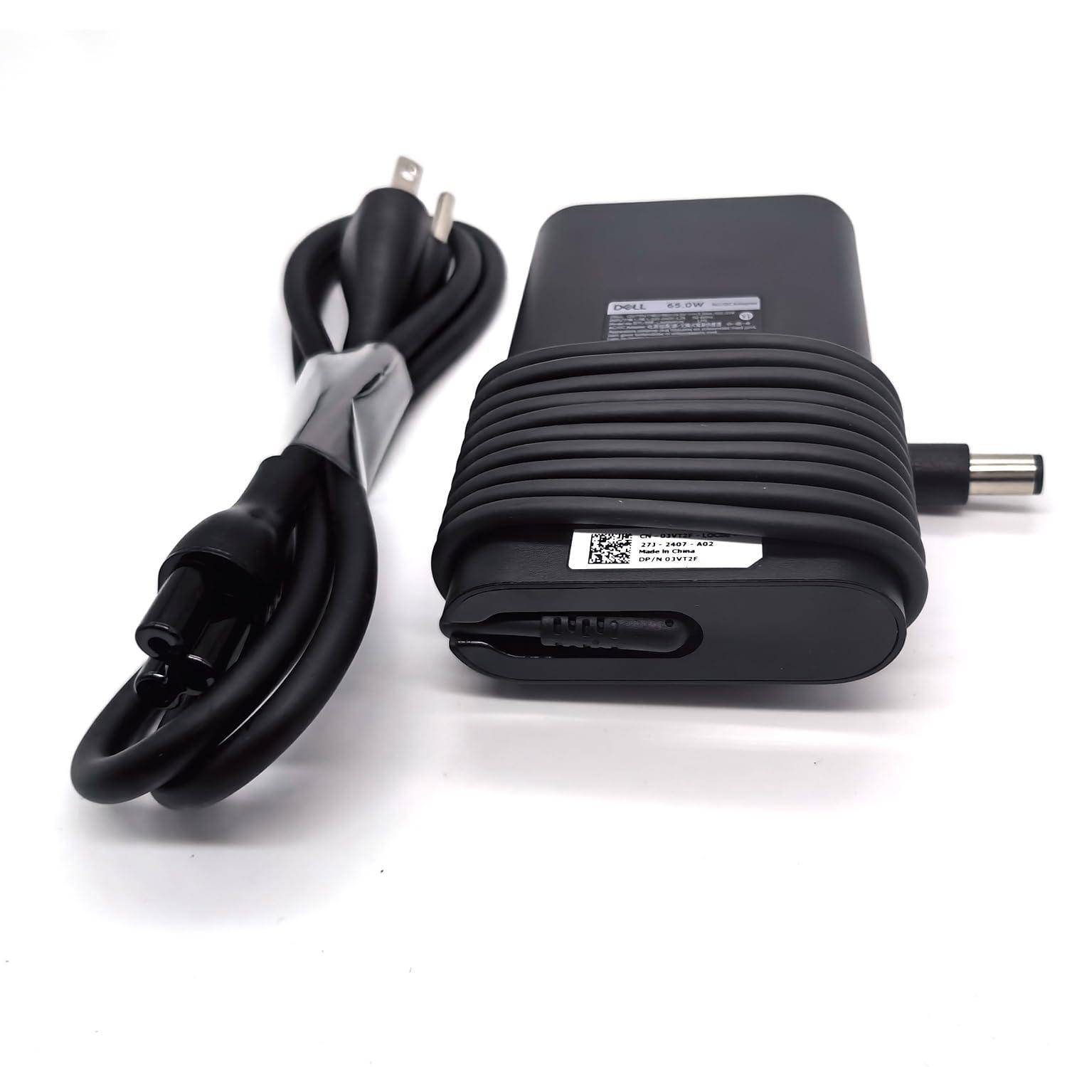 Dell Dell Laptop Charger 65W watt Barrel 7.4mm tip, Latitude 7280 7285 7380 7389 7480 7290 7390 7490 AC Power Adapter 19.5V 3.34A, Black, LA65NM191
